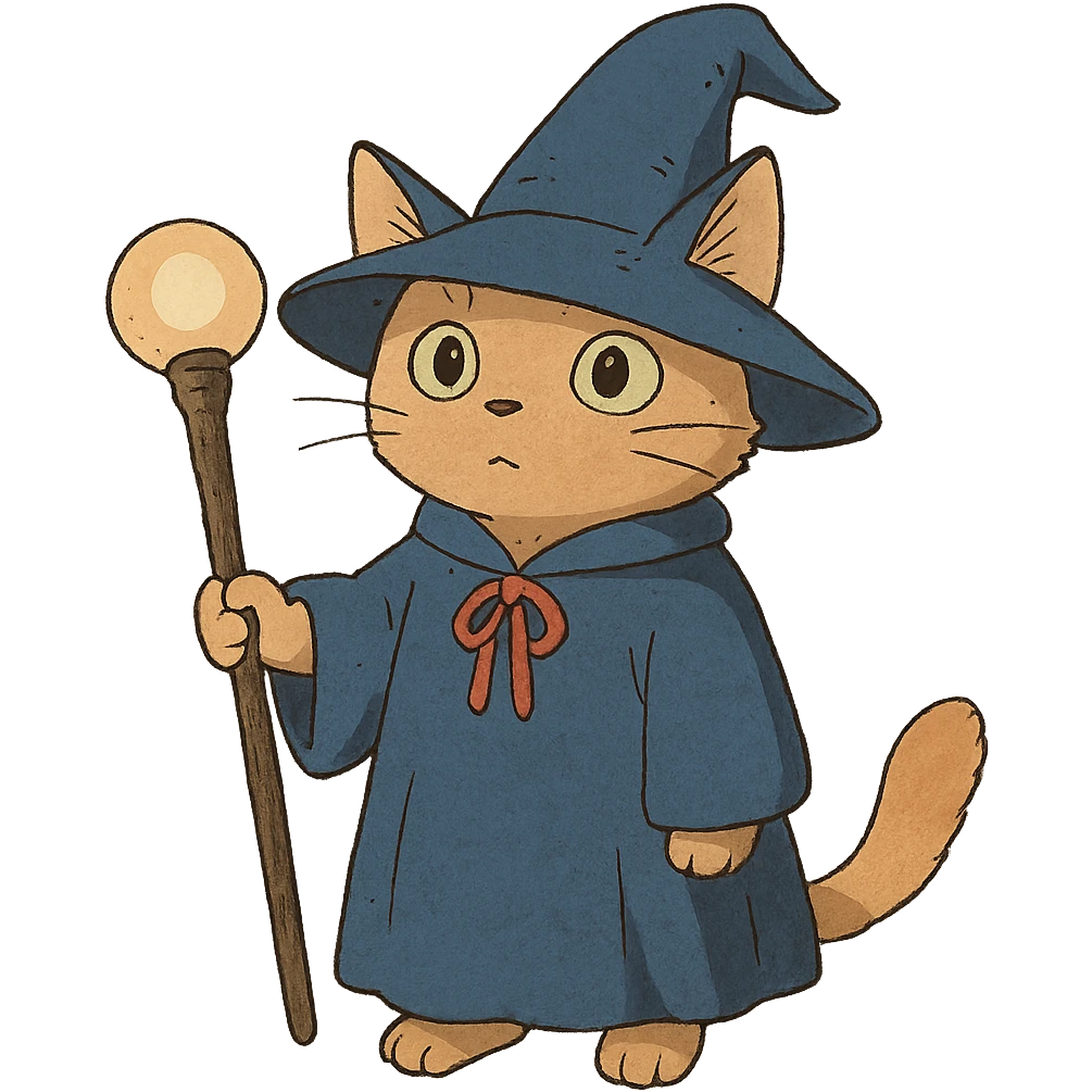 ghibli style wizard cat emoji