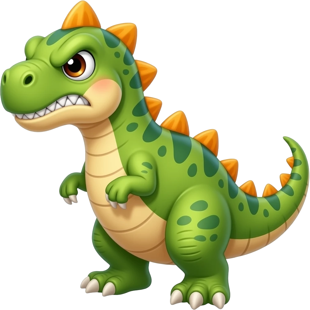 Create a cute angry dinosaur emoji