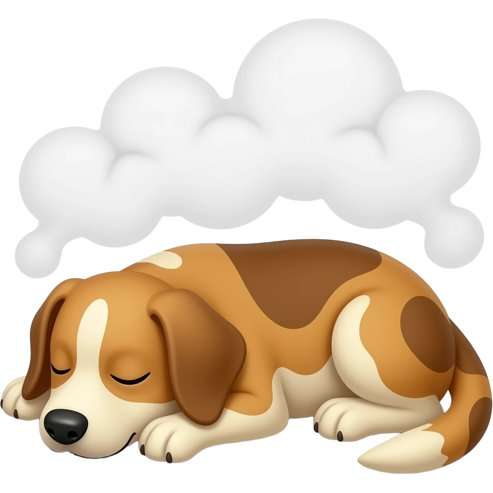 Sleeping dog with smoke background emoji
