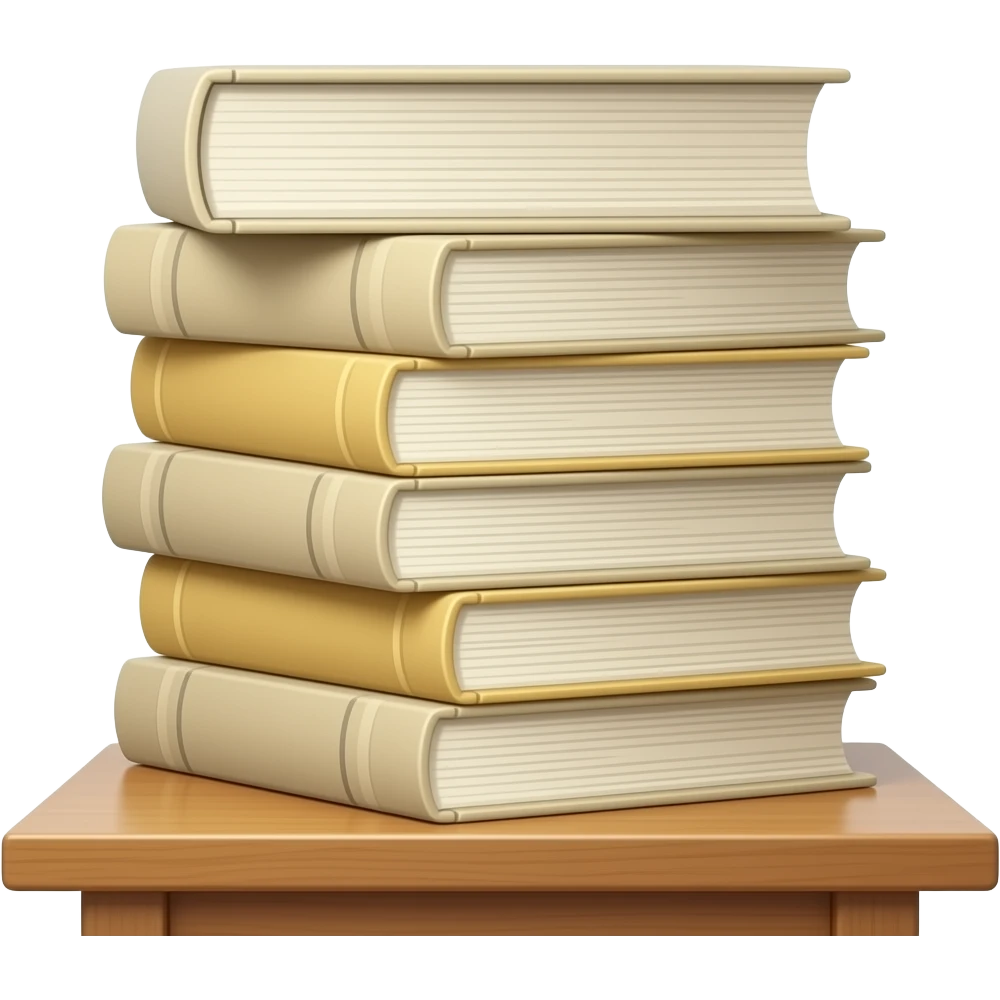 a stack of beige and light yellow books emoji