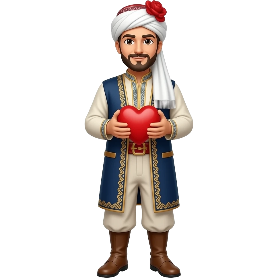 man kurdish and clothes kurdish and heart love in hand and all body show please emoji