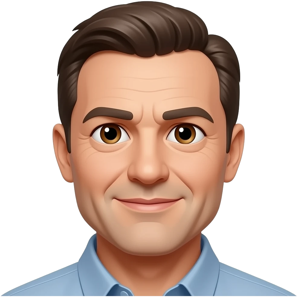 55 year old man only the head brown eyes emoji