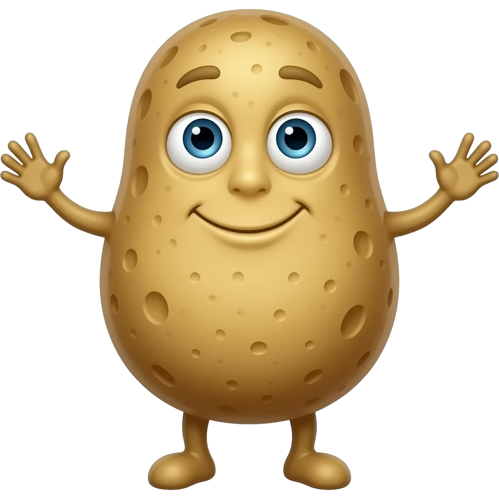 weird potato character with arms and legs emoji