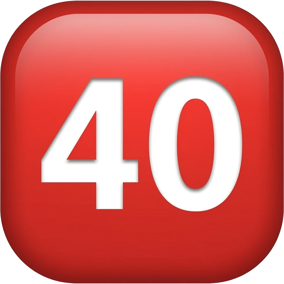 40 на красном фоне emoji