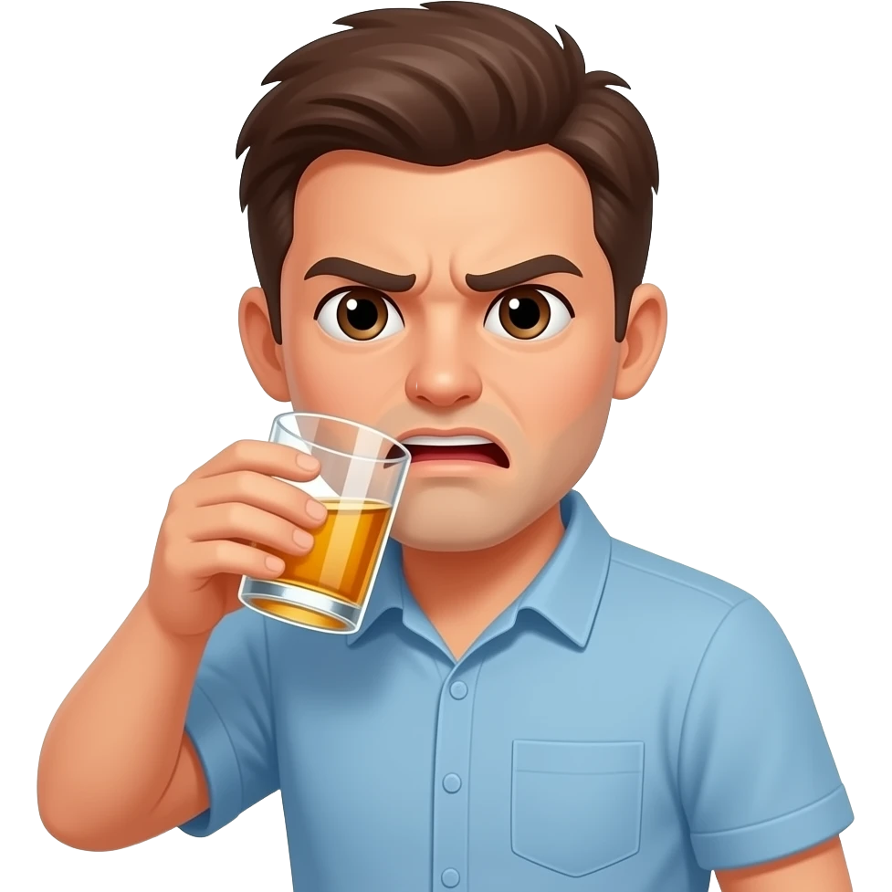 Bad Reaction to shot of booze emoji