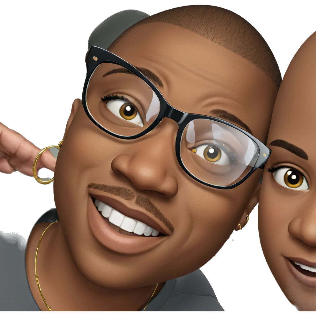 bald boy with hoop earrings emoji