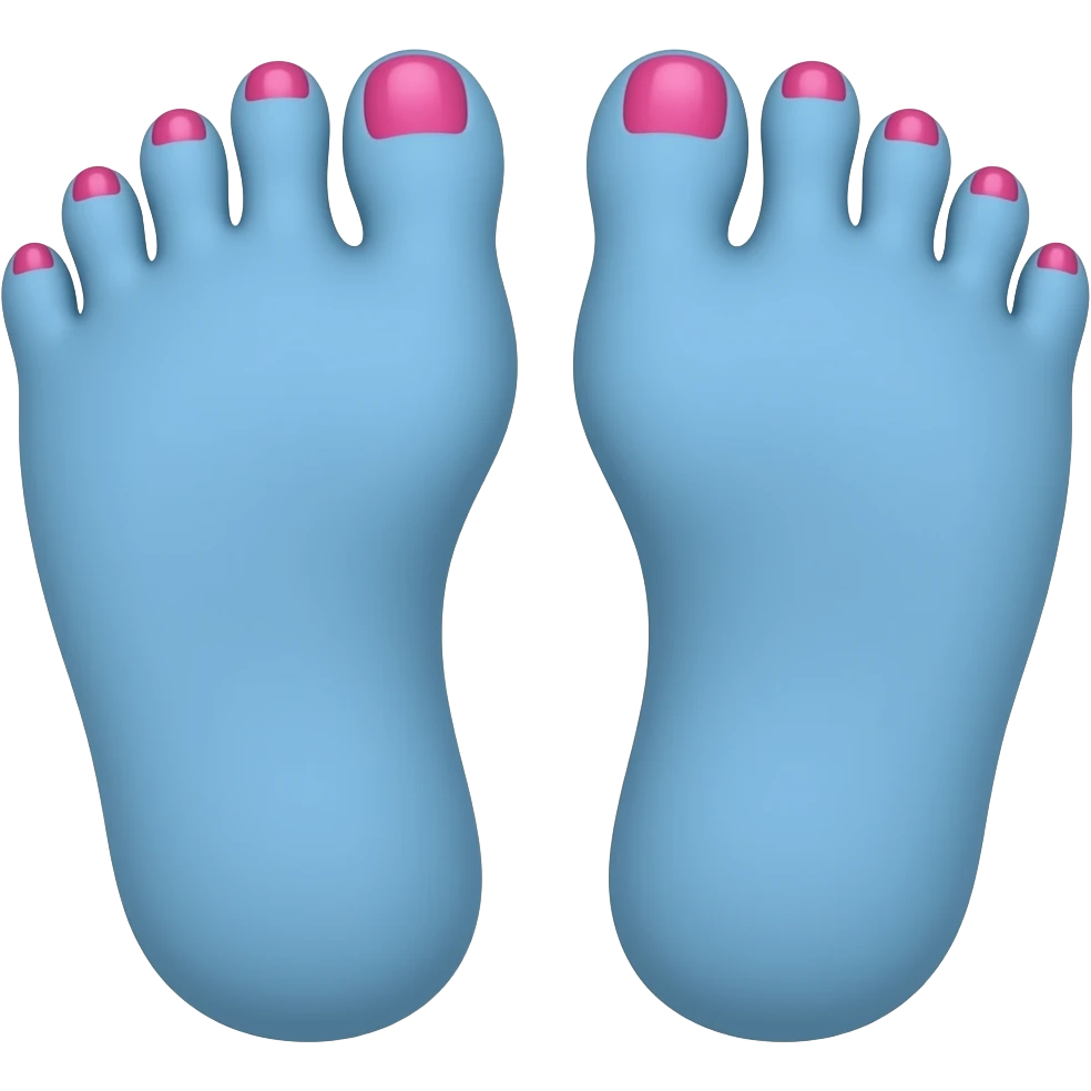 blue feet with nails emoji