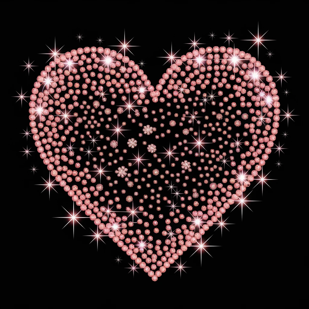 heart with a sparkling confetti pattern emoji