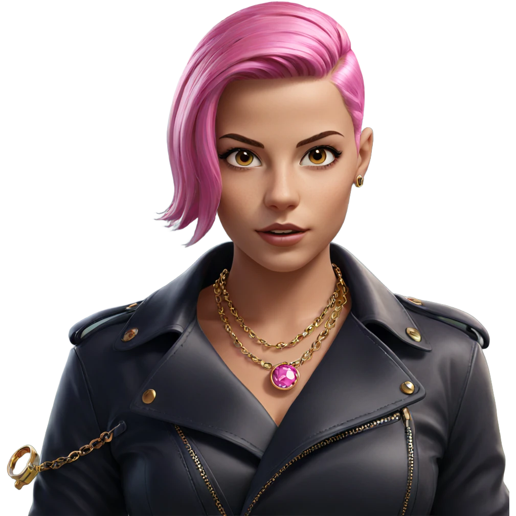girl with pink hair and jewelry emoji