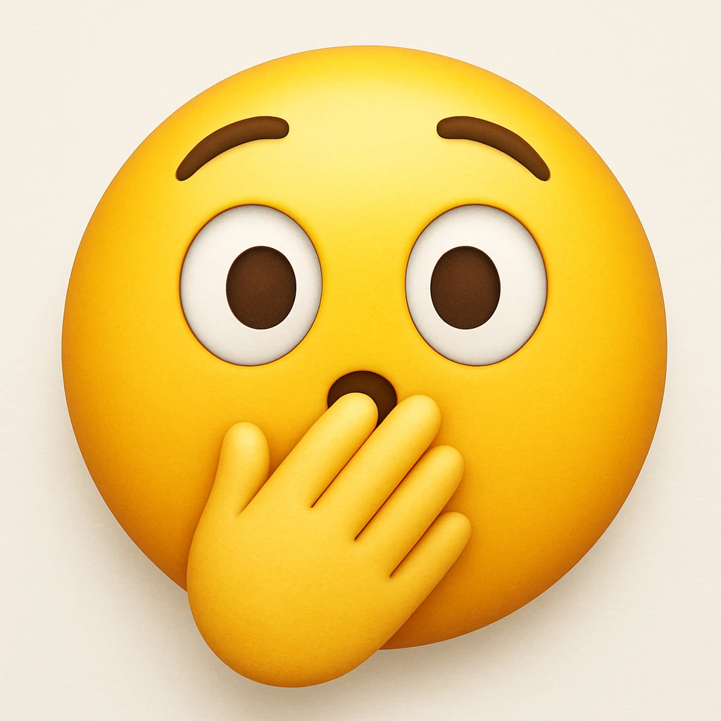emoji with face with hand over mouth emoji