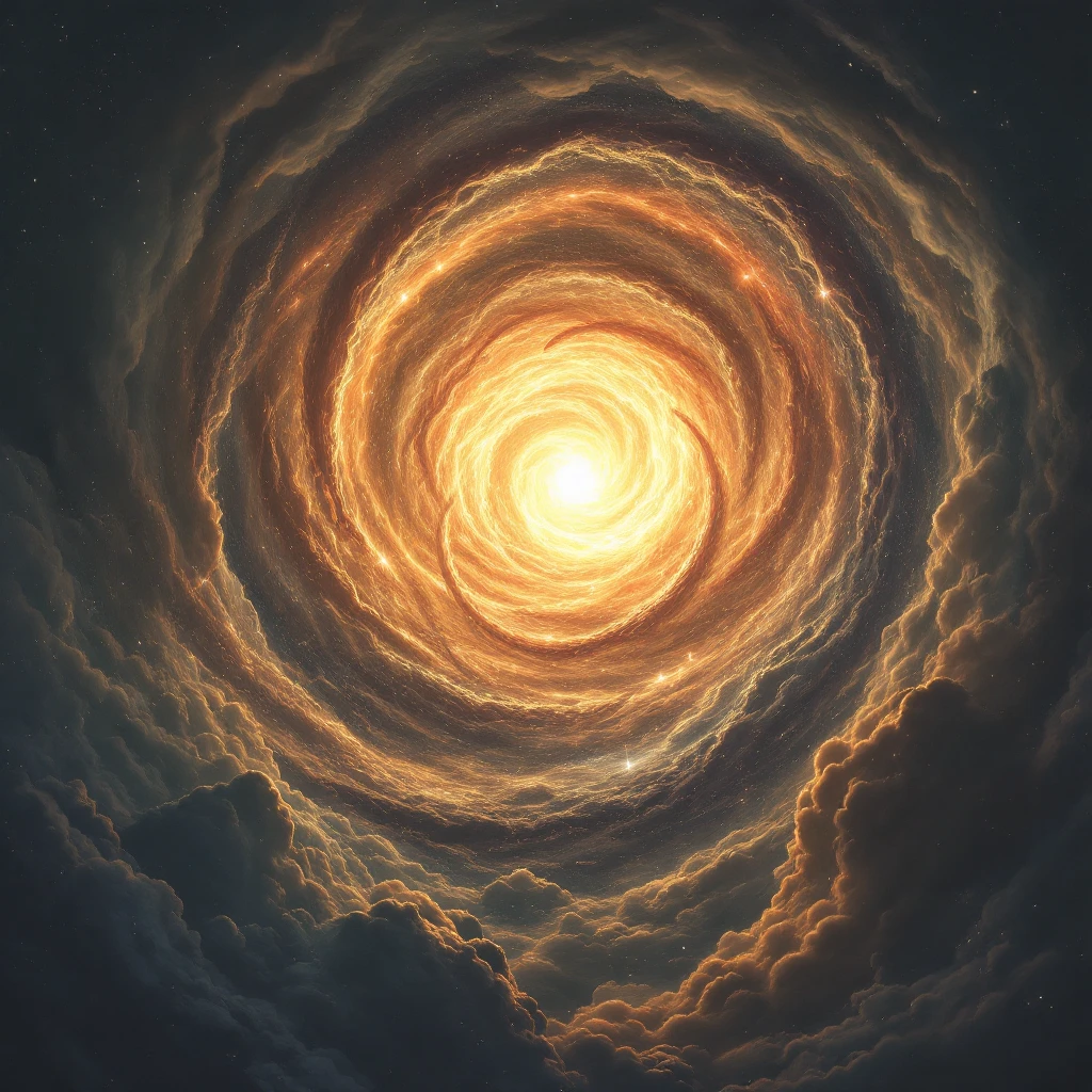 tentacles emerging from a swirling cosmic vortex in the sky, no visible creature, dramatic lighting, cosmic horror emoji