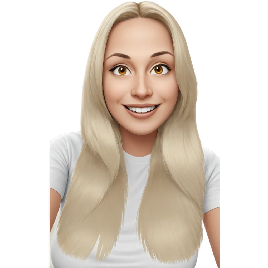 smiling girl in white shirt emoji
