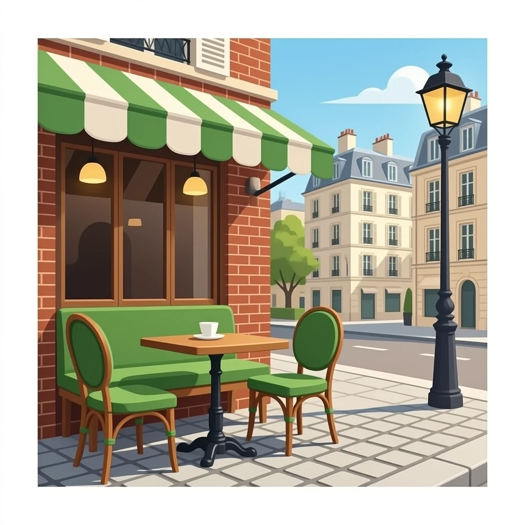 PARIS STREET CAFE TABLE CCHAIRS emoji