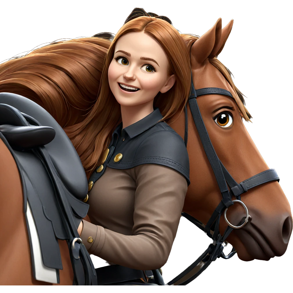 happy girl riding horse emoji
