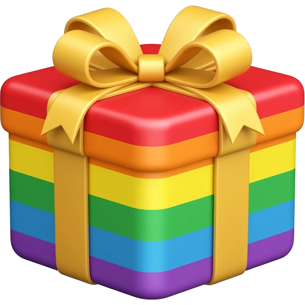 colorful rainbow gift emoji