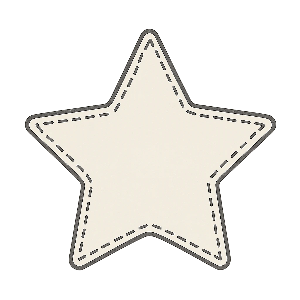star with a stitched border emoji