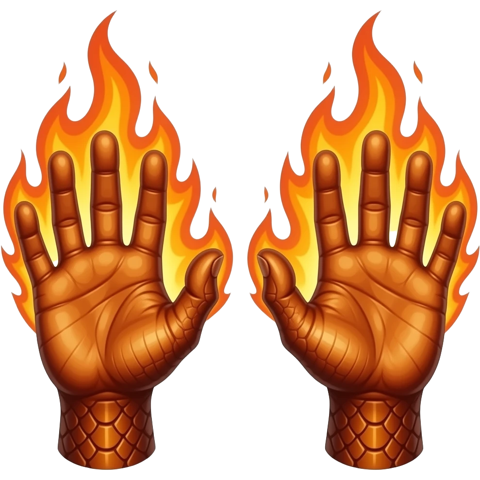 Flaming Dragon hands emoji