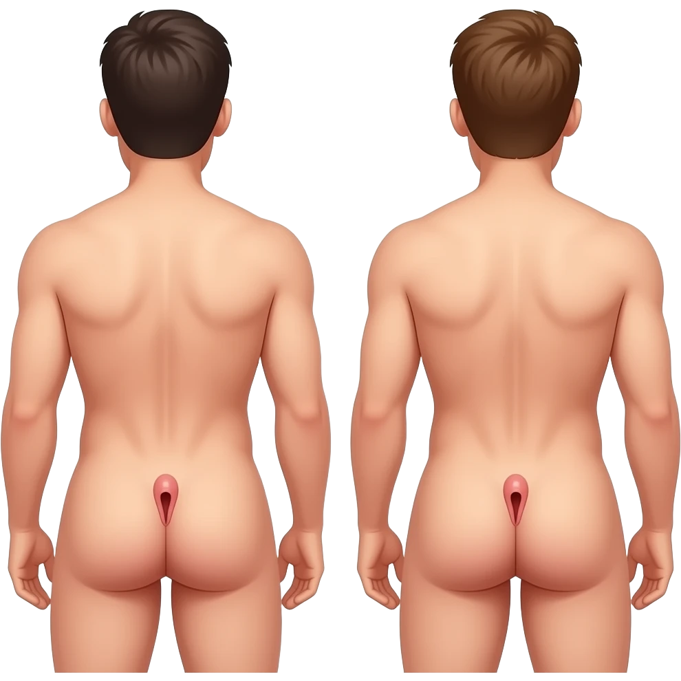 Two Naked Men with big butts and vaginas. emoji