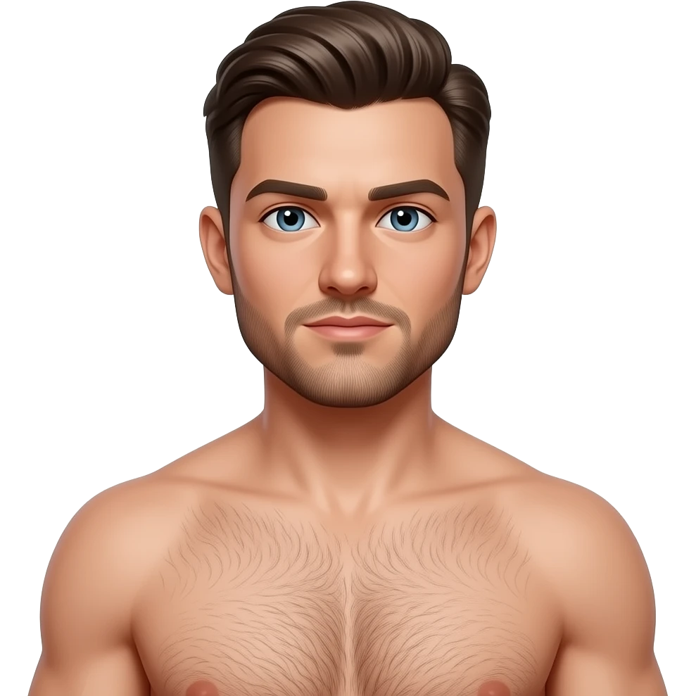 male muscle chest with hair emoji