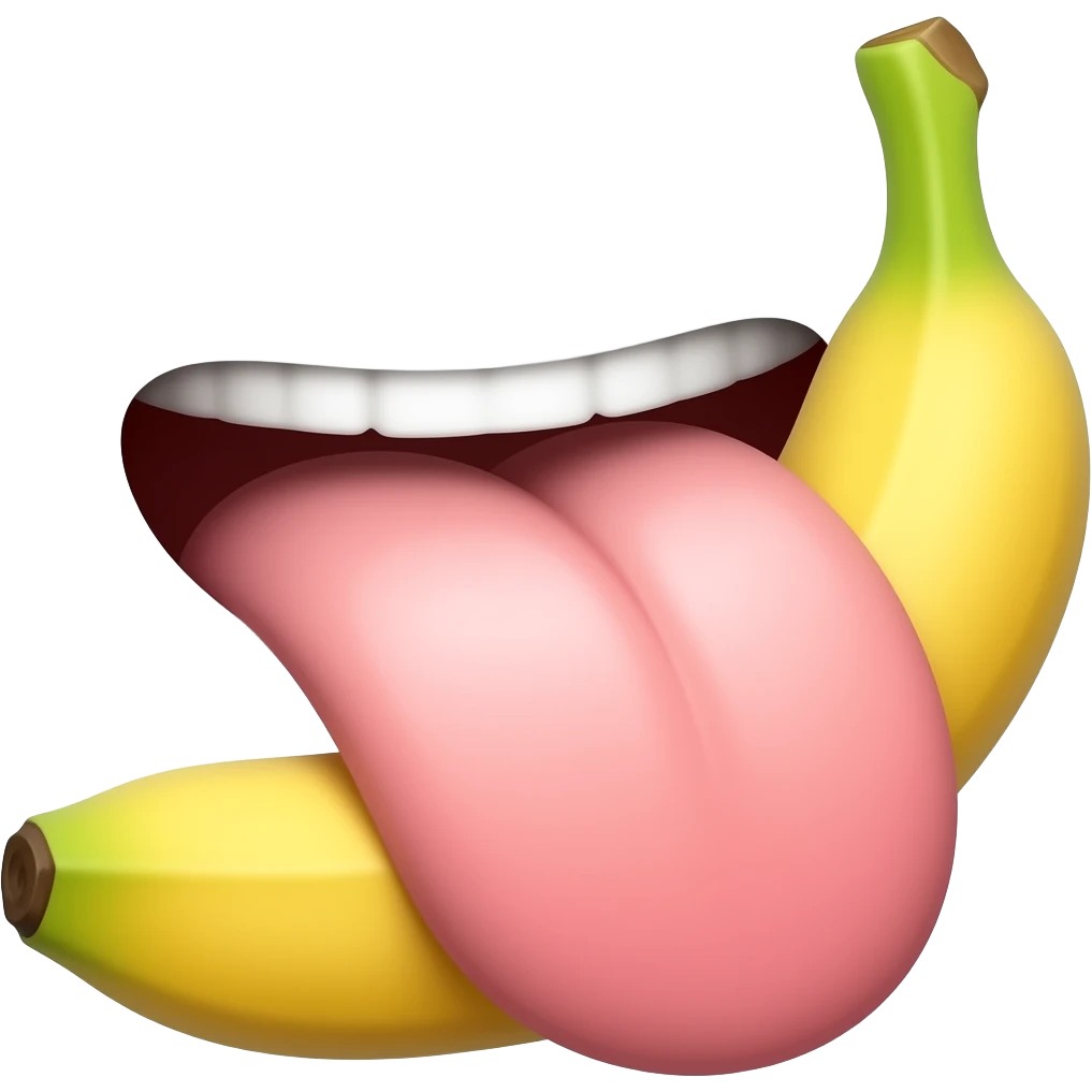 une langue leche une banane emoji