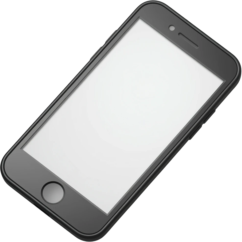 smartphone emoji, thick black outline, simple cartoon, sticker emoji