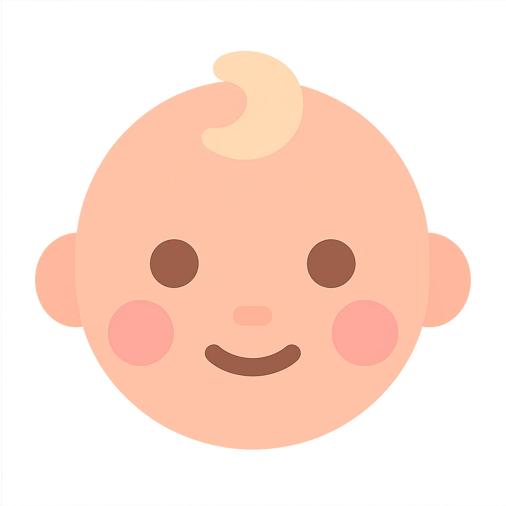 baby, flat color icon style, soft pastel palette, rounded shapes, friendly and approachable emoji