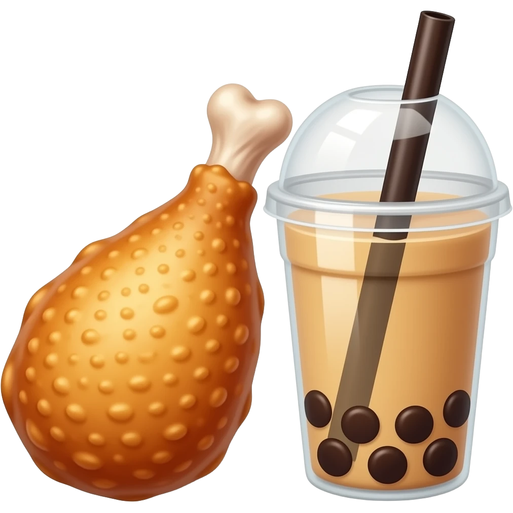 fried chicken and boba tea emoji