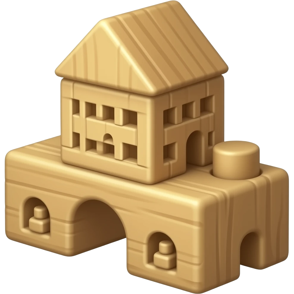 Wooden building blocks emoji