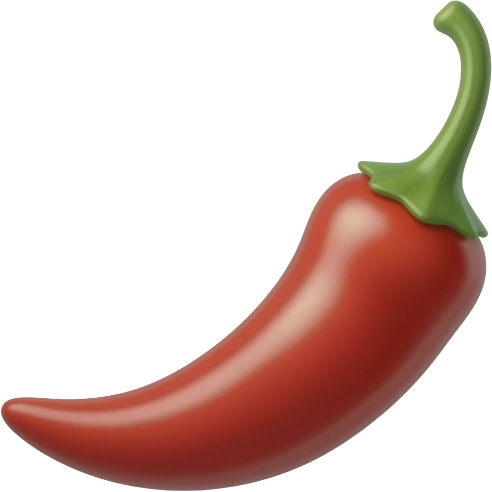 un chile picante color rojo emoji