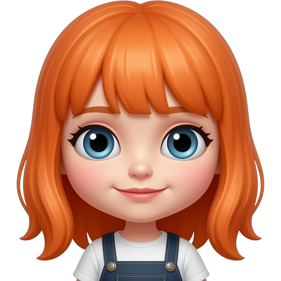 Orange hair  scary doll emoji