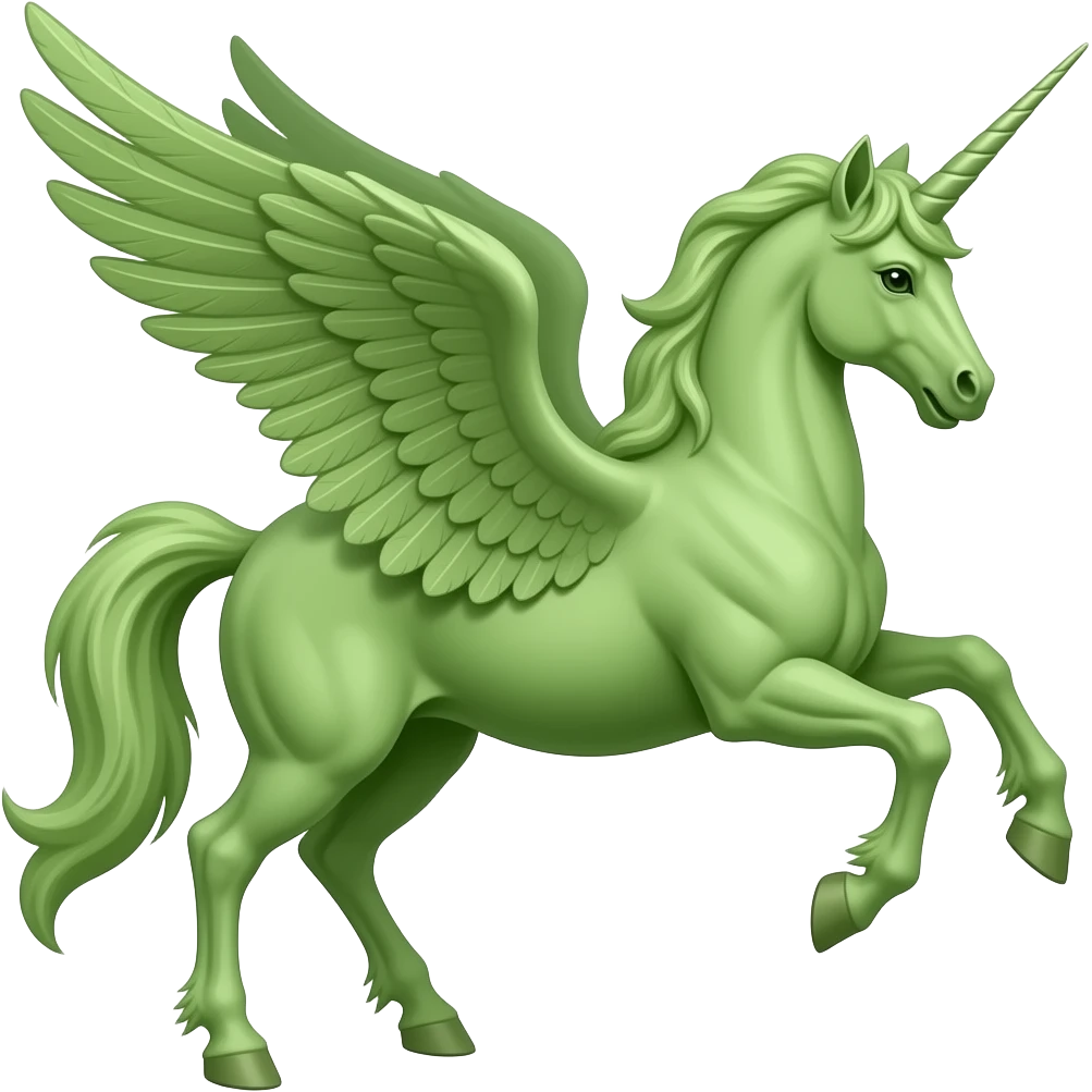 GREEN VERSION OF PEGASUS EMOJI emoji