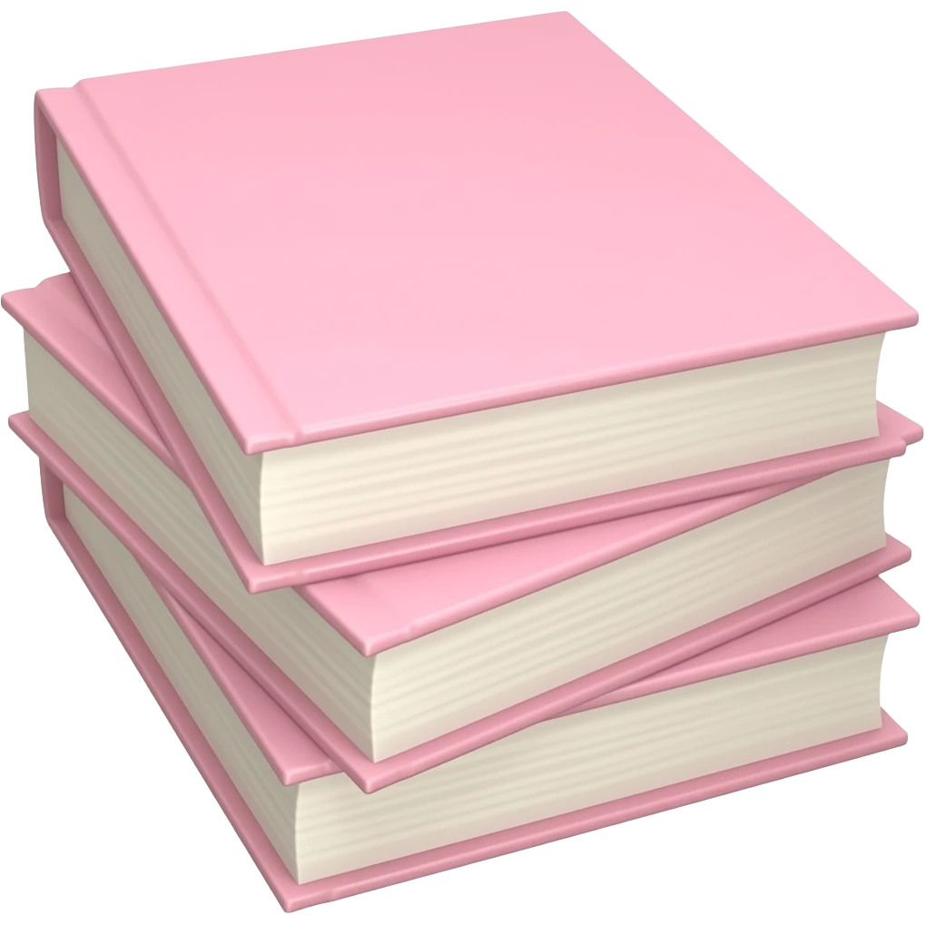 light pink books all the same color emoji