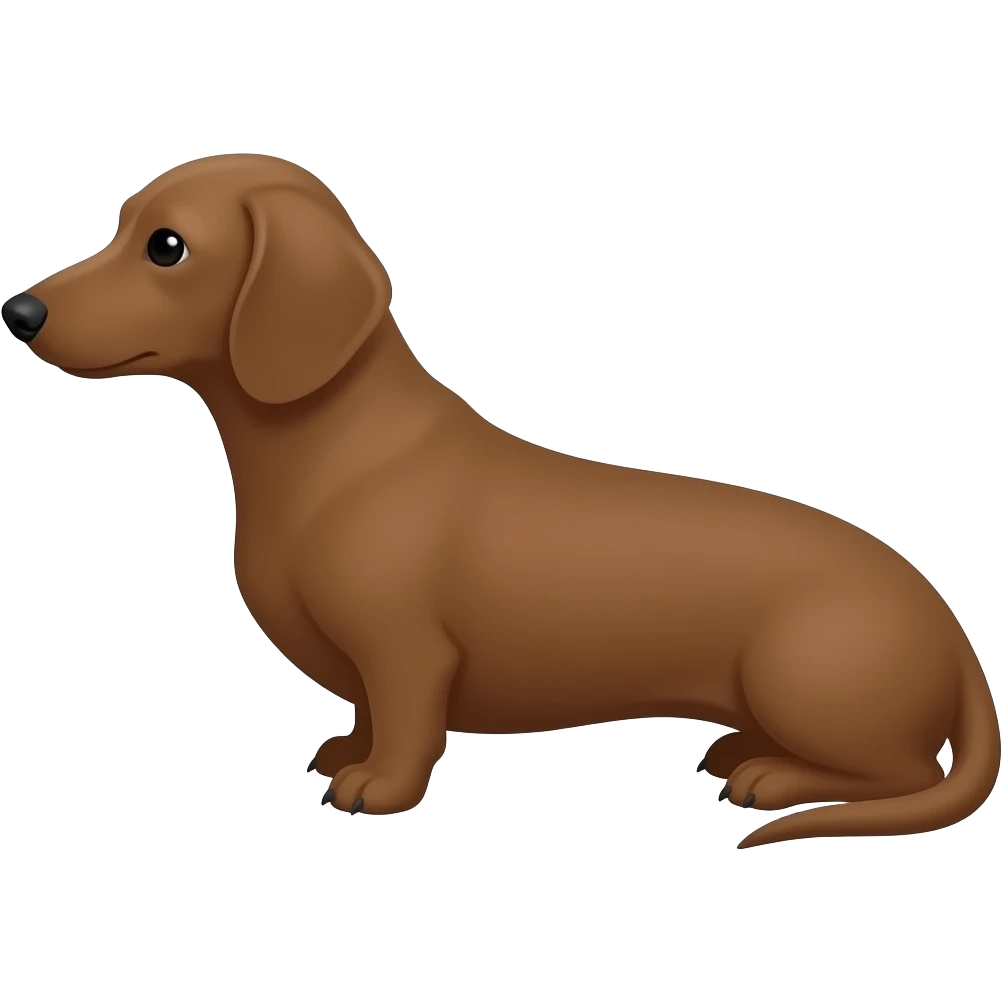 Perro salchicha marrón silueta opaco emoji