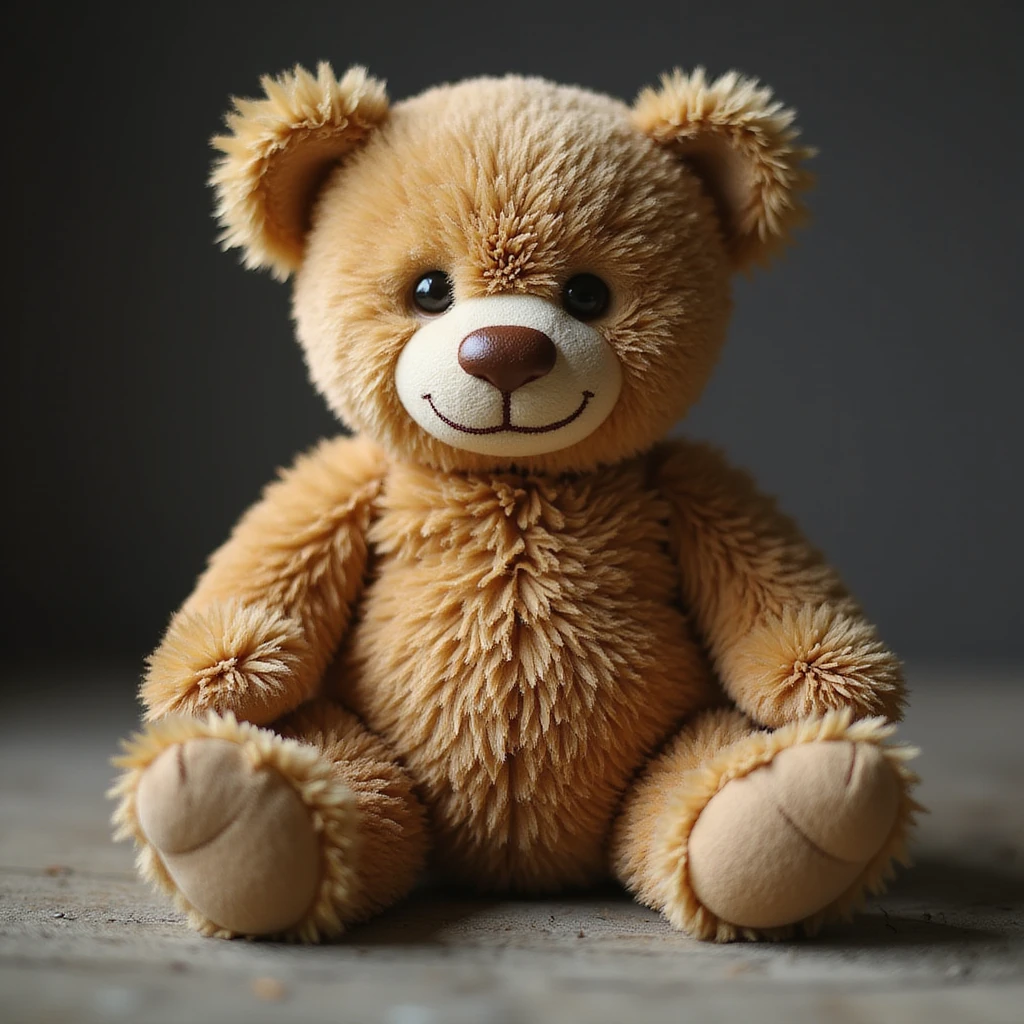 realistic teddy bear, soft lighting, photorealistic, sitting pose, on white background emoji
