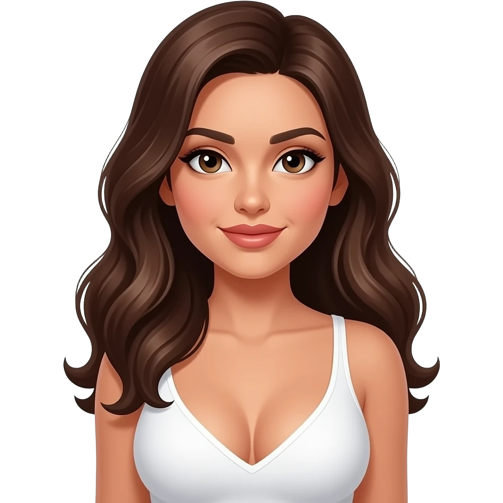 Sexy Latina brunette with big tits and pussy naked no clothes emoji