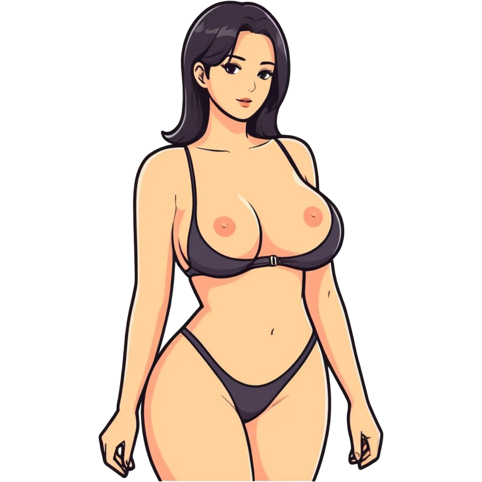 Sexy woman blonde big boobs emoji