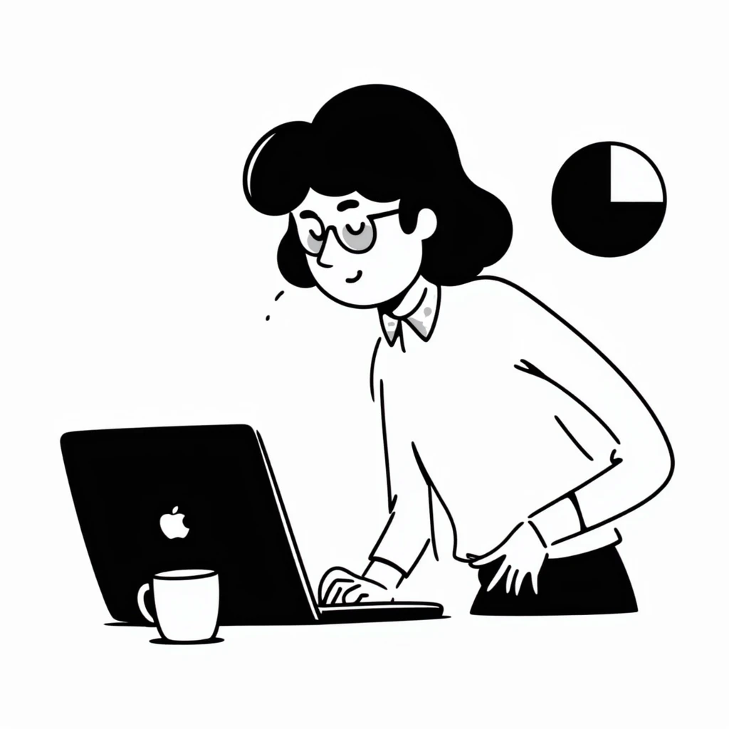 blonde writer woman wearing glasses working on a laptop emoji