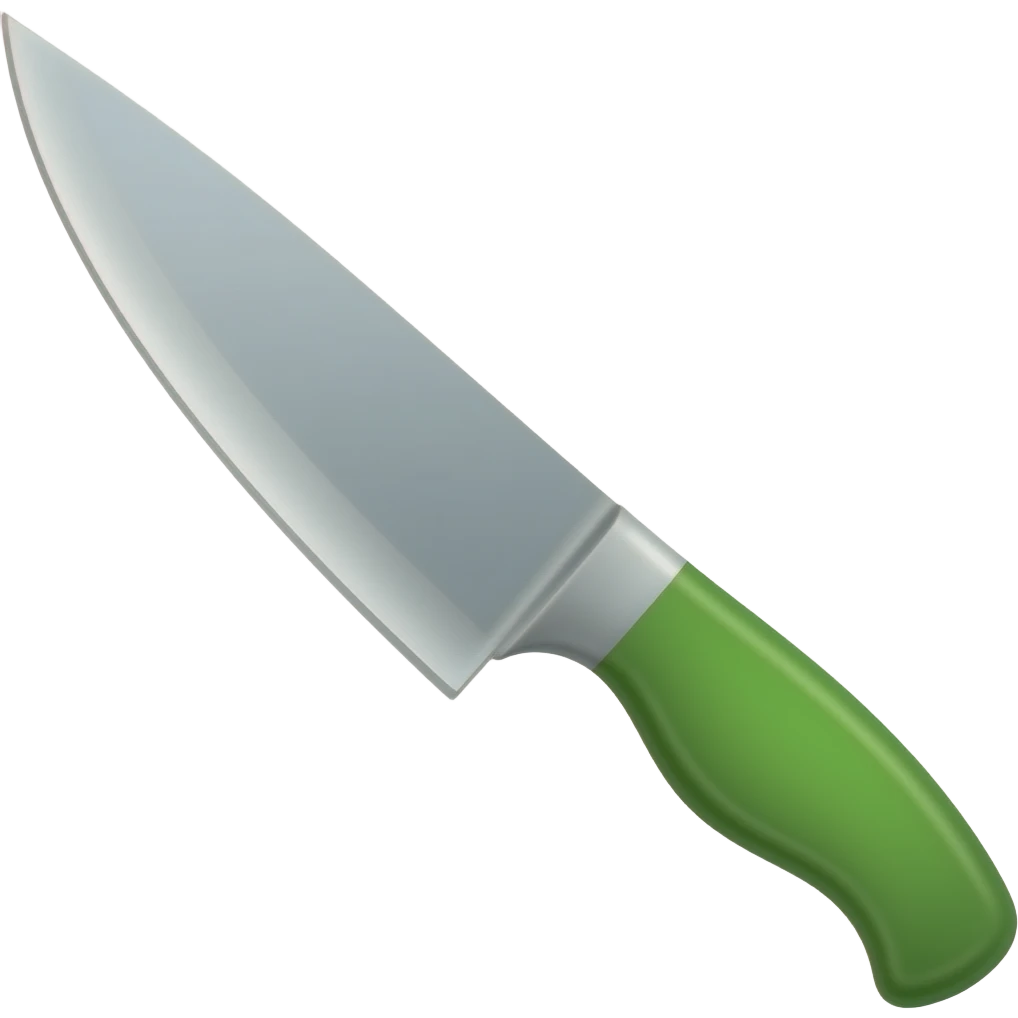 Sharp knife green Handle right side emoji
