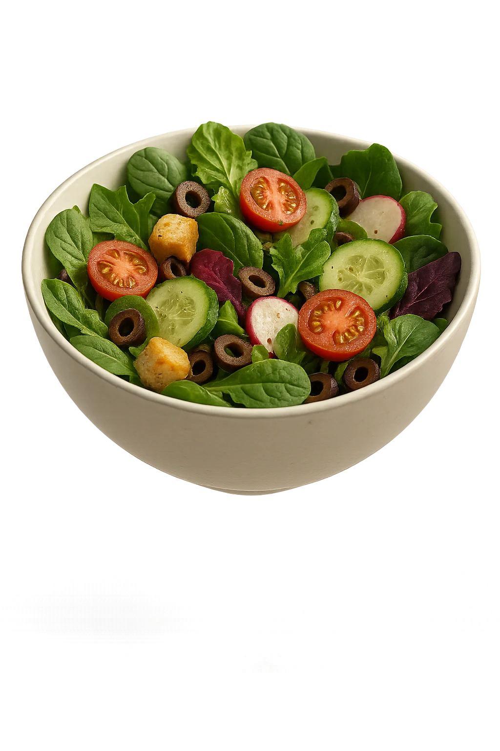 bowl di insalata 3d che fluttua in aria, iperrealistica 4k emoji