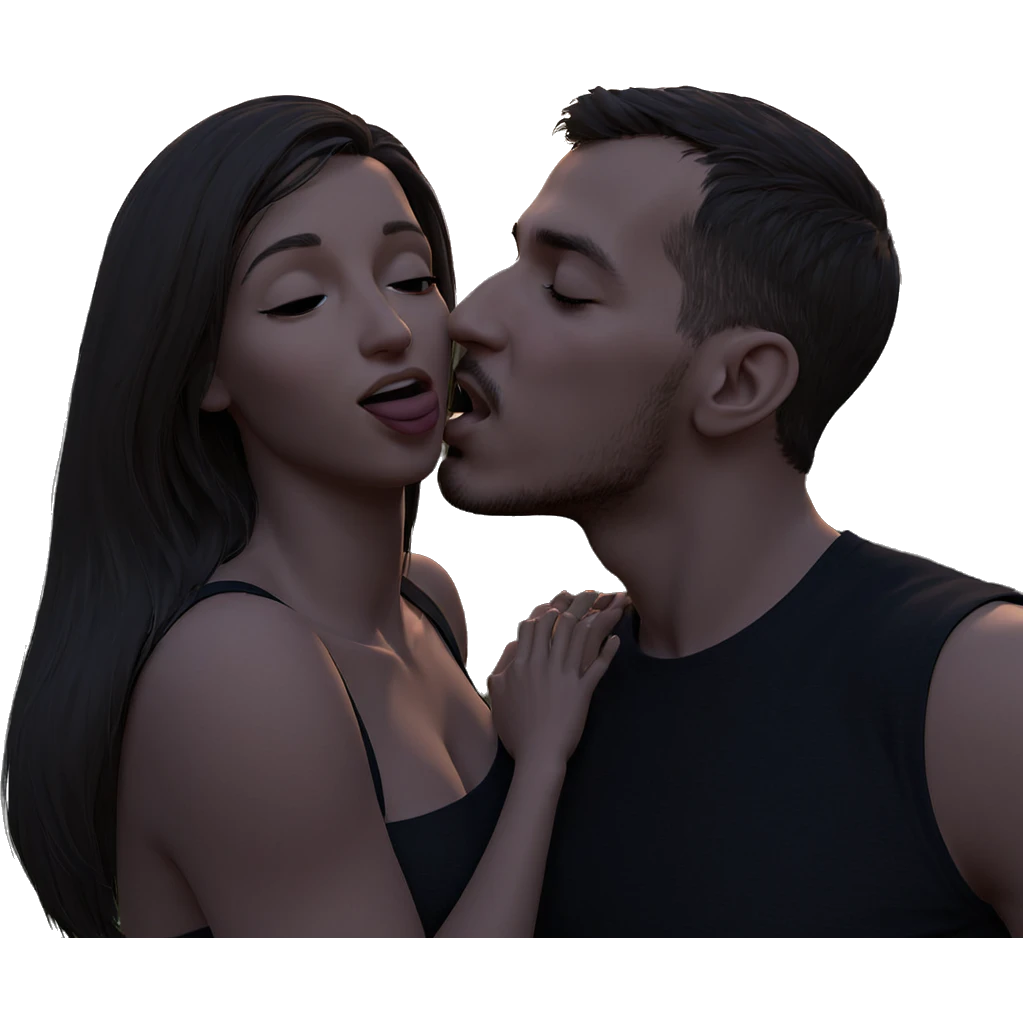 sweet outdoor kiss moment emoji