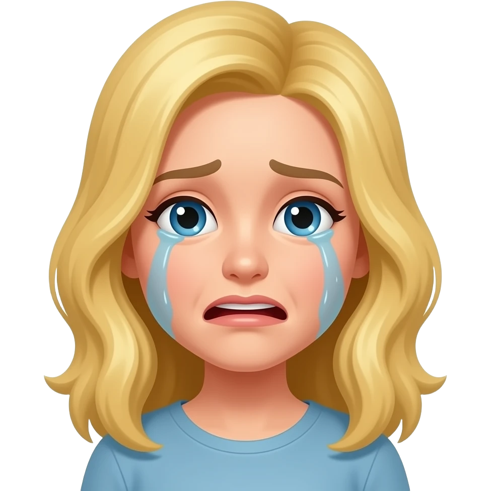 Sarışın biri ağlıyor emoji