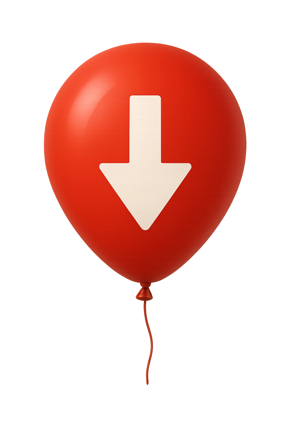 palloncino rosso con freccia in giù  emoji