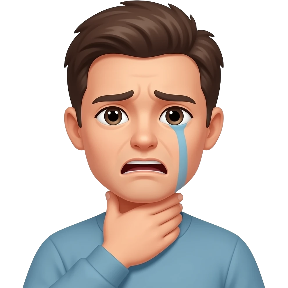 😩 choking itself out emoji