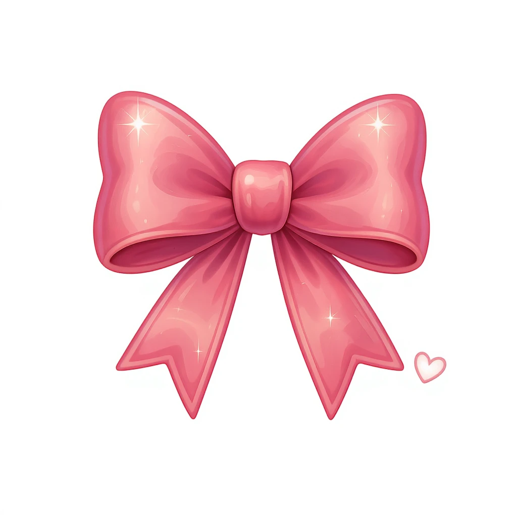 bow emoji, cute and shiny, with a heart accent, no background emoji