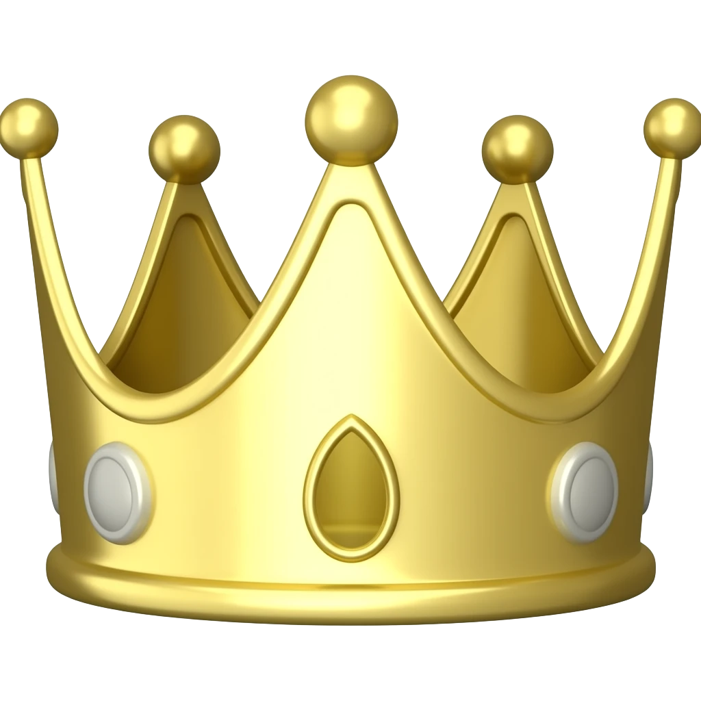 white and yellow crown emoji