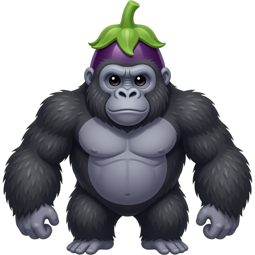 GORILA ON EGGPLANT emoji