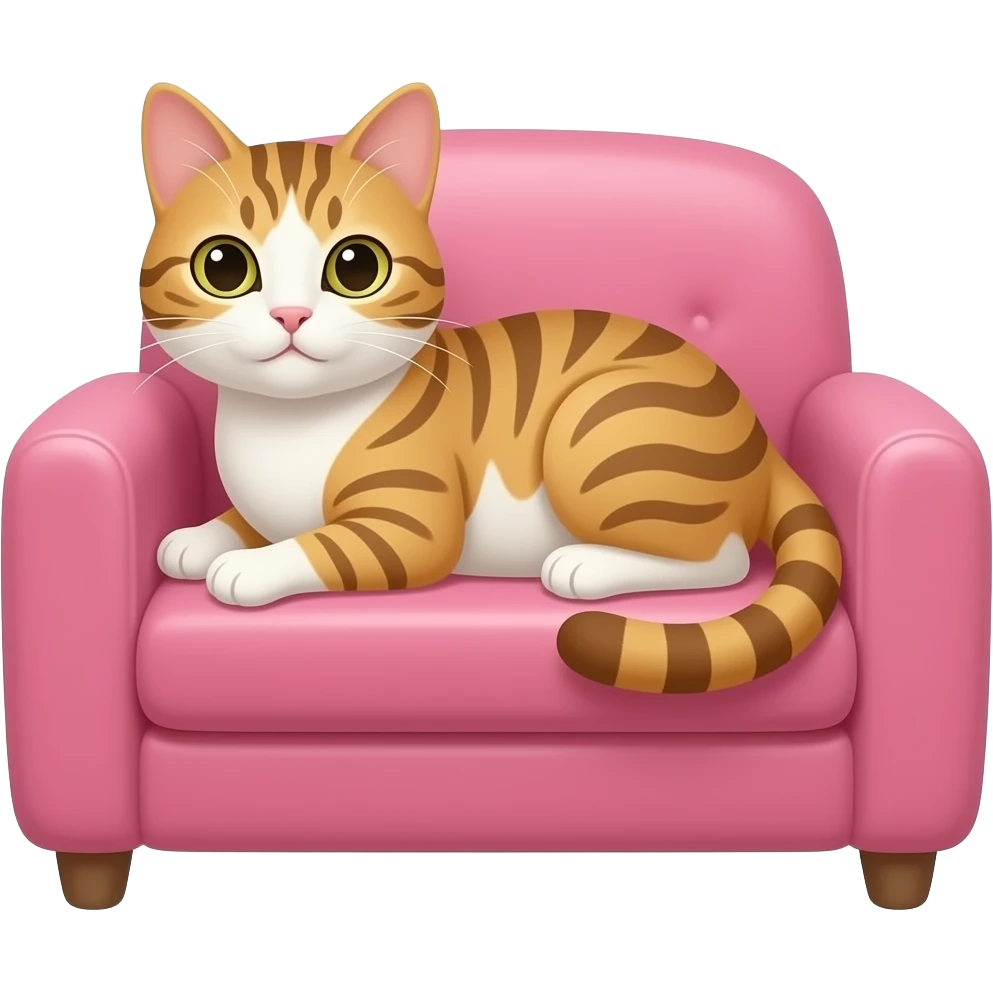 cat on pink couch emoji