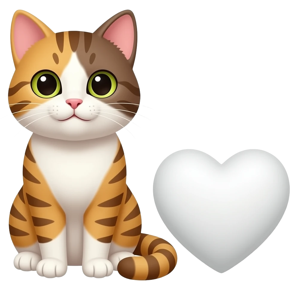 White Heart And Cat emoji