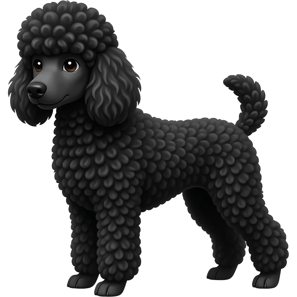 black male poodle, strong and majestic looking emoji