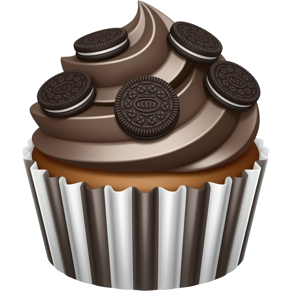 dark chocolate oreo cupcake emoji